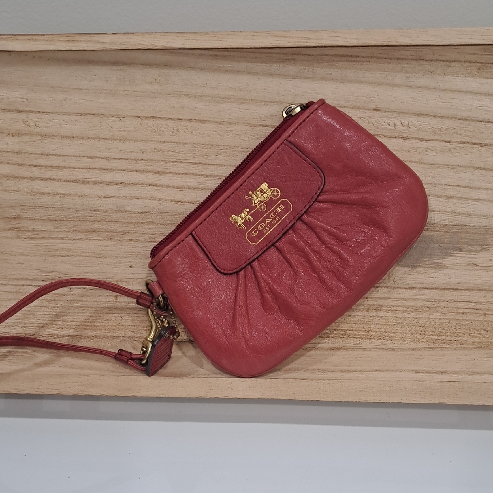 Coach Cherry Leather Wristlet